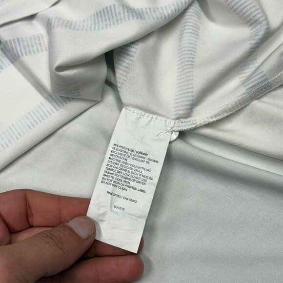 Callaway Golf Shirt Stretch Short Sleeve Polo Striped White XL - Picture 7 of 7